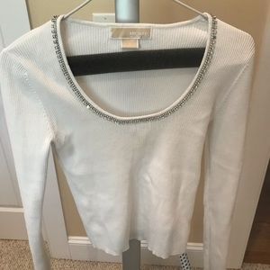 Michael Kors long sleeve white T-shirt